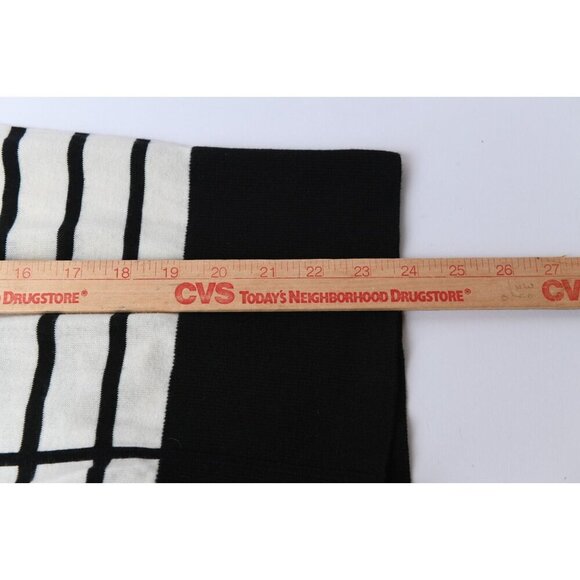 Talbots Sz S Thin Stretch Cotton Rayon Sweater Bat Wing Black White Striped - Picture 11 of 11